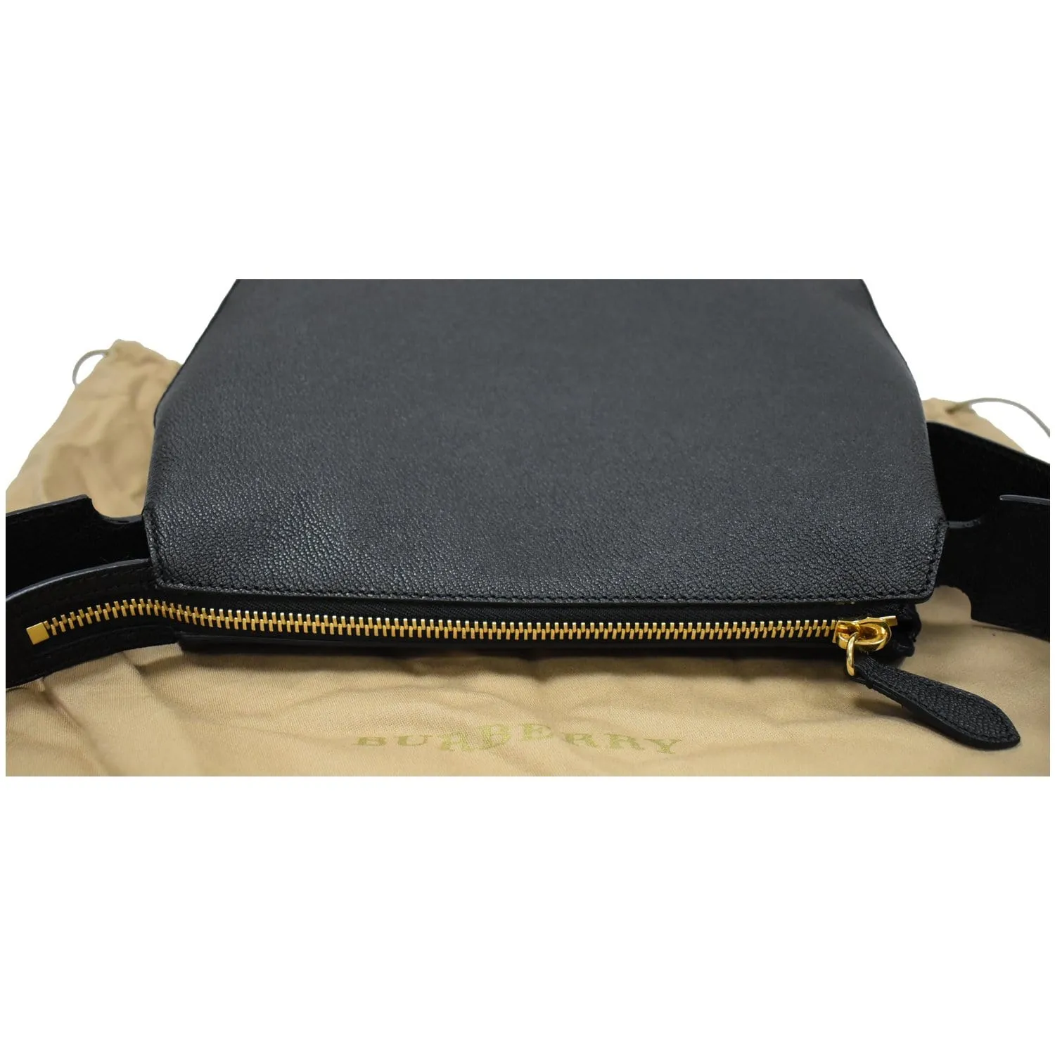 BURBERRY Helmsley House Check Grained Leather Crossbody Bag Black