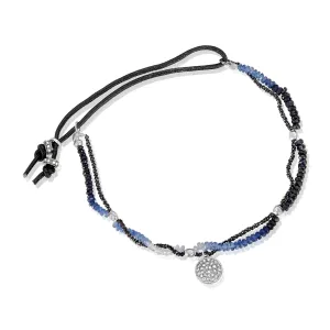 Burmese Sapphire Leather Tied Bracelet
