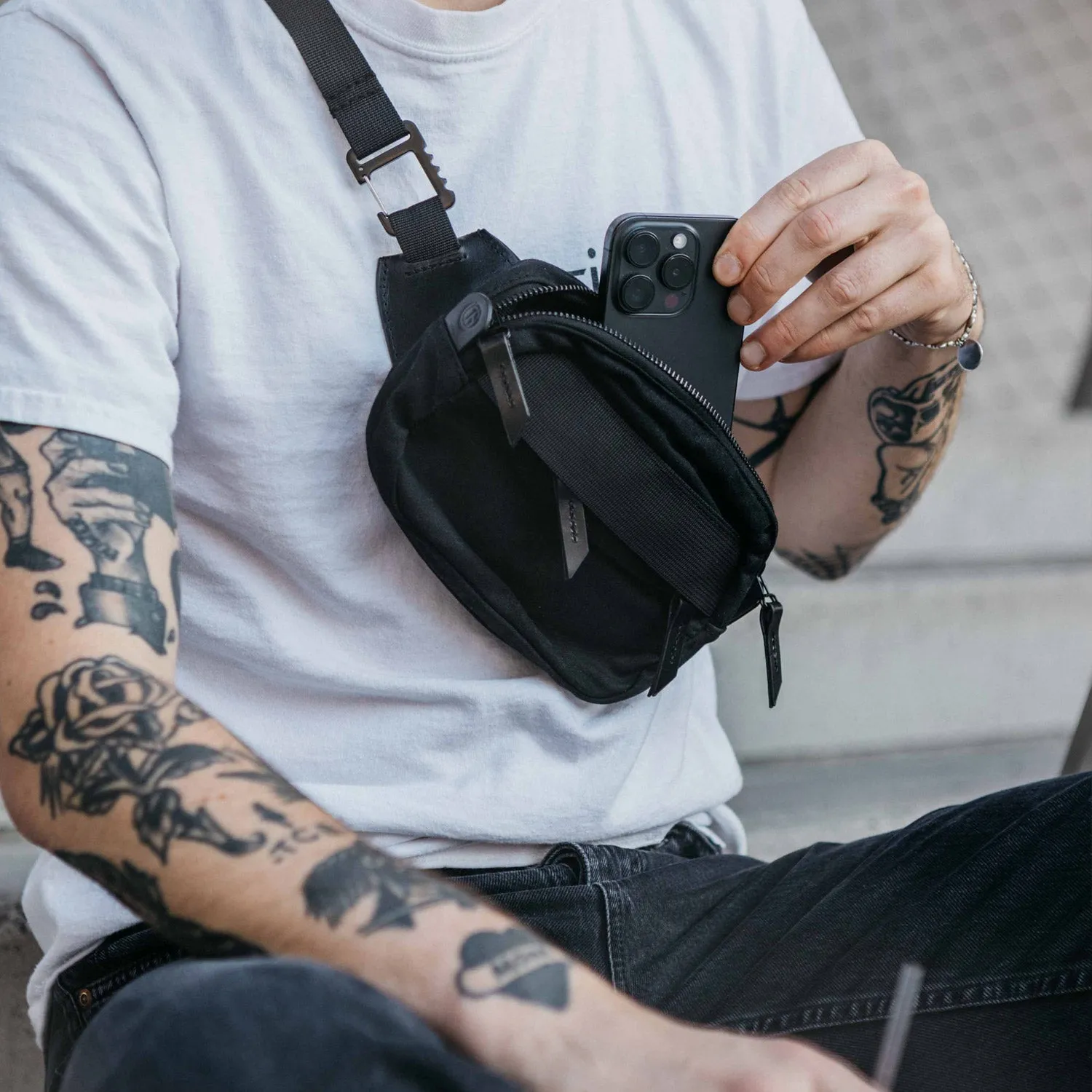 Canyon Crossbody Mini - Slate Grey Waxed Canvas