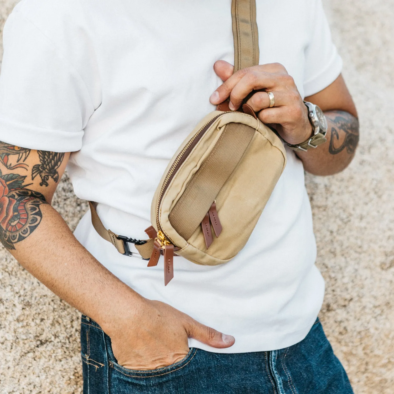 Canyon Crossbody Mini - Slate Grey Waxed Canvas