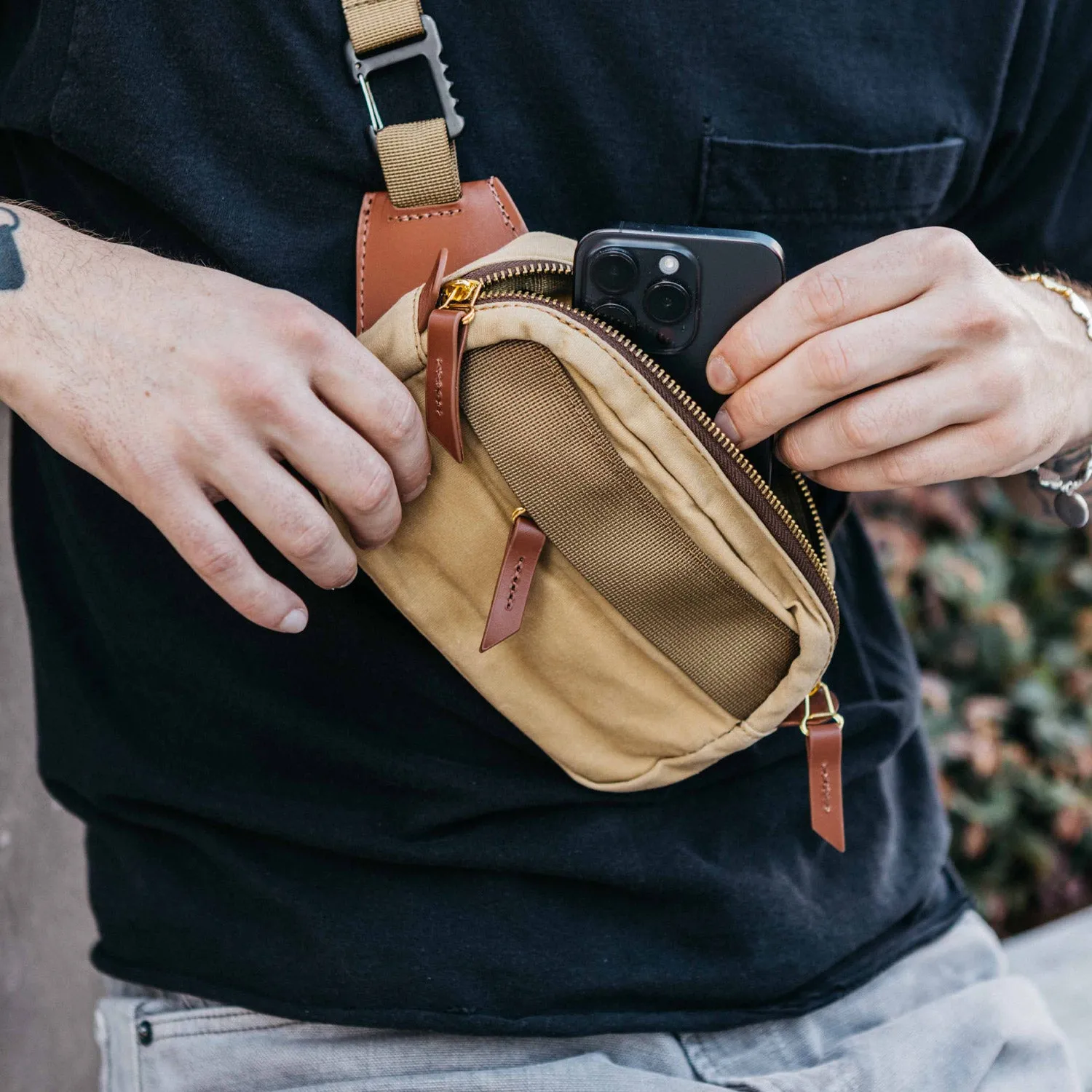 Canyon Crossbody Mini - Slate Grey Waxed Canvas