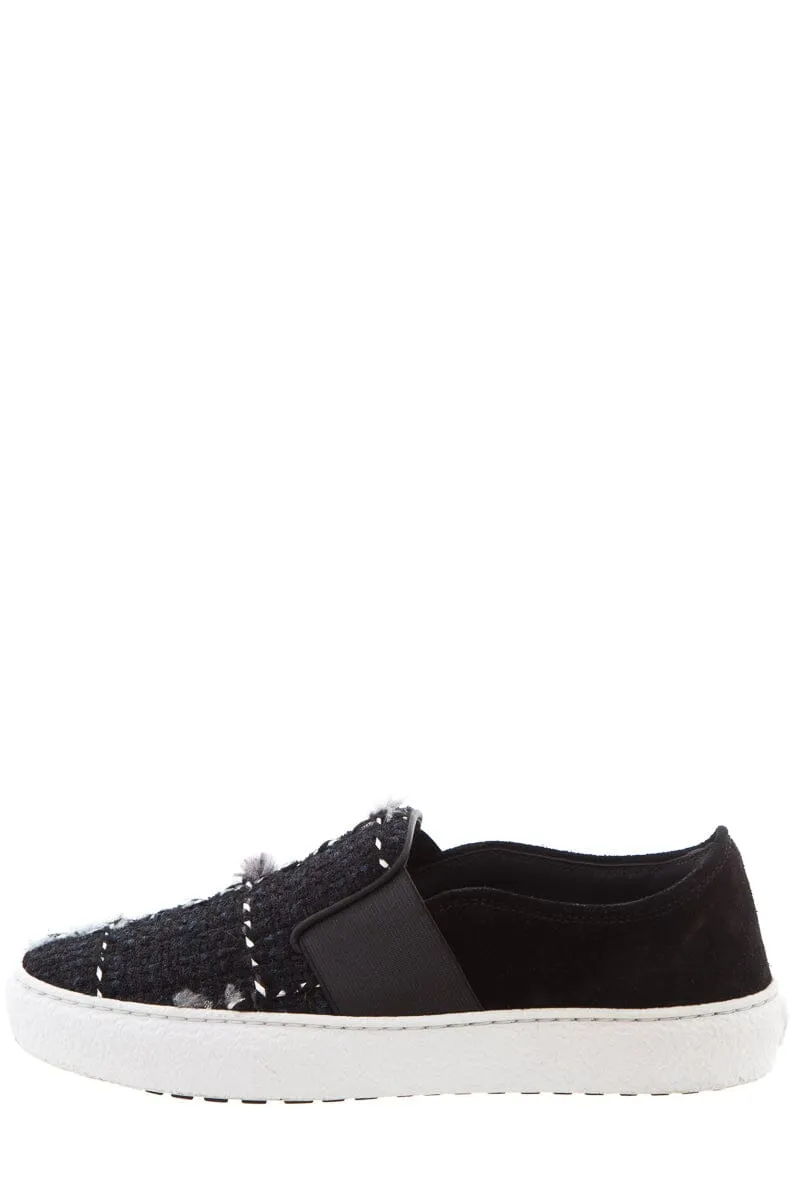Chanel 2016 Fall/Winter Black Slip On Sneakers SZ 35