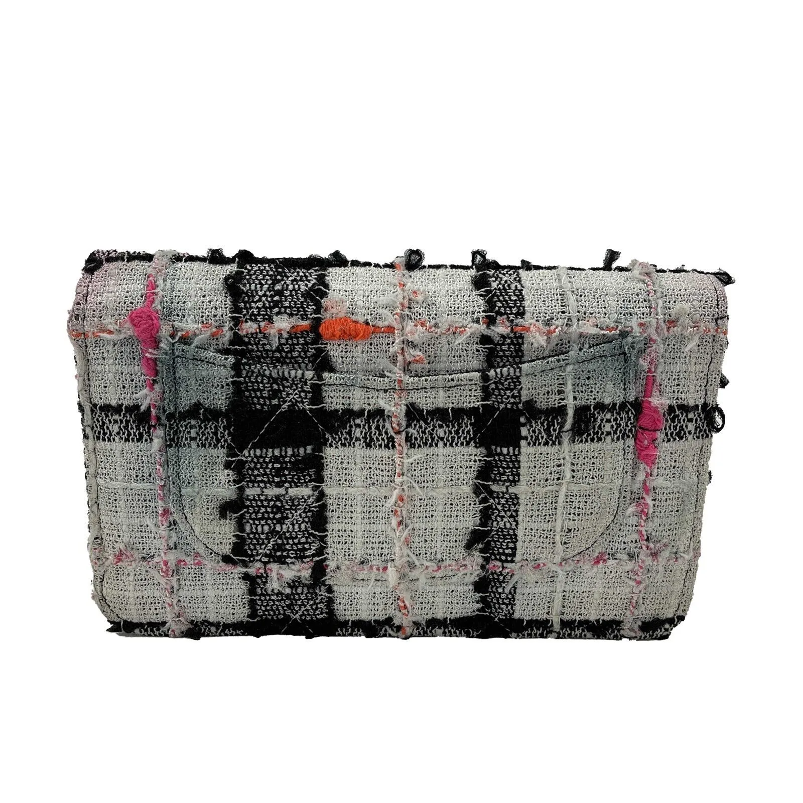 CHANEL - 2019 Tweed Pink / Orange / Gold 'Chanel' Wallet on Chain / Crossbody