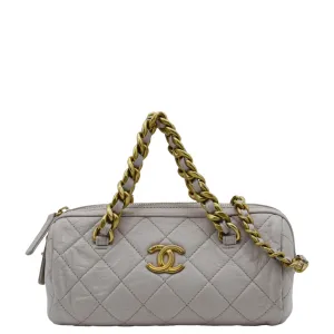CHANEL Fashion Therapy Bowling Small Quilted Leather Crossbody Bag Light Pink