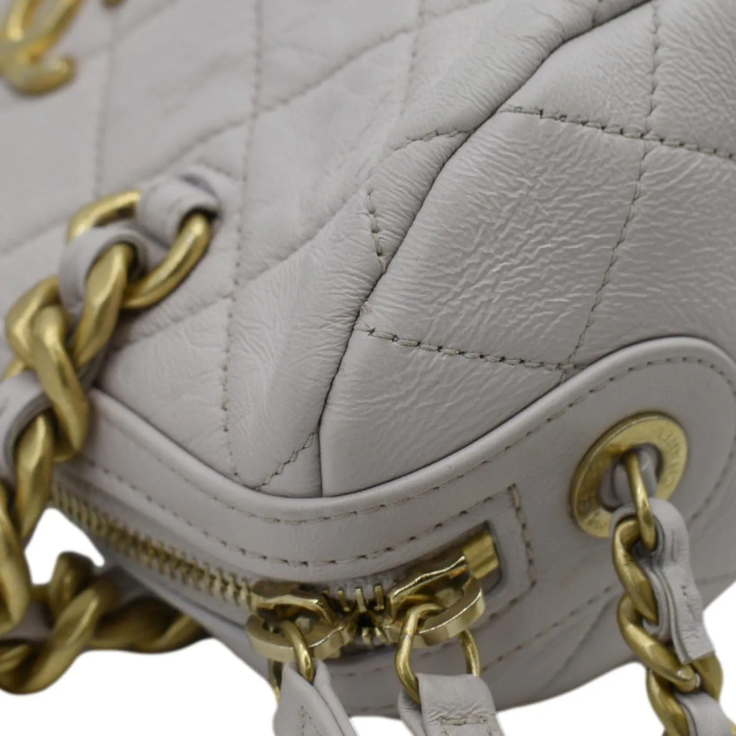CHANEL Fashion Therapy Bowling Small Quilted Leather Crossbody Bag Light Pink