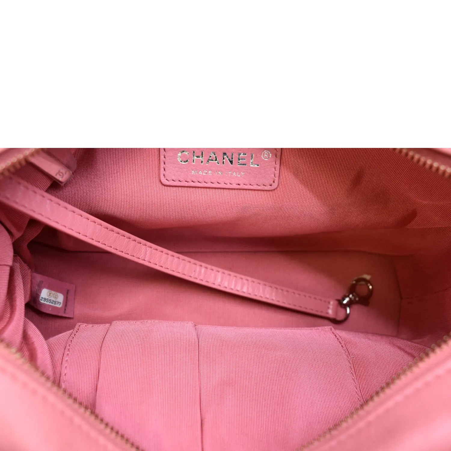 CHANEL Gabrielle Small Aged Calfskin Leather Hobo Crossbody Bag Pink