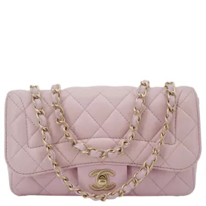 CHANEL Mademoiselle Chic Flap Quilted Lambskin Leather Crossbody Bag Pink