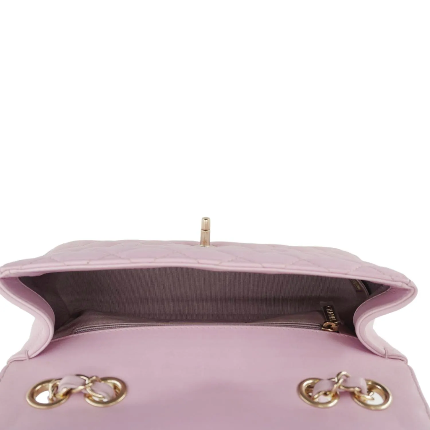 CHANEL Mademoiselle Chic Flap Quilted Lambskin Leather Crossbody Bag Pink