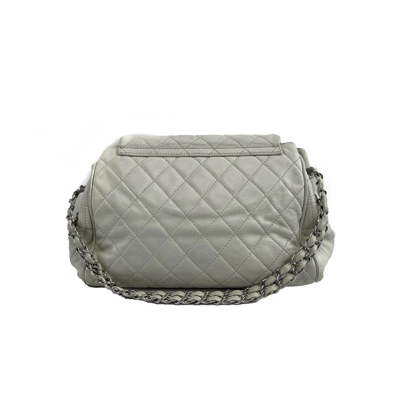 Chanel Timeless Accordion Flap Bag Quilted Caviar 09 White Handbag