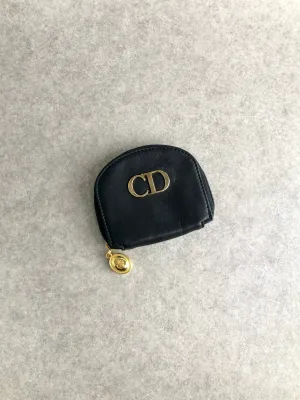 Christian Dior CD Logo Coin Purse Black Vintage x42avr