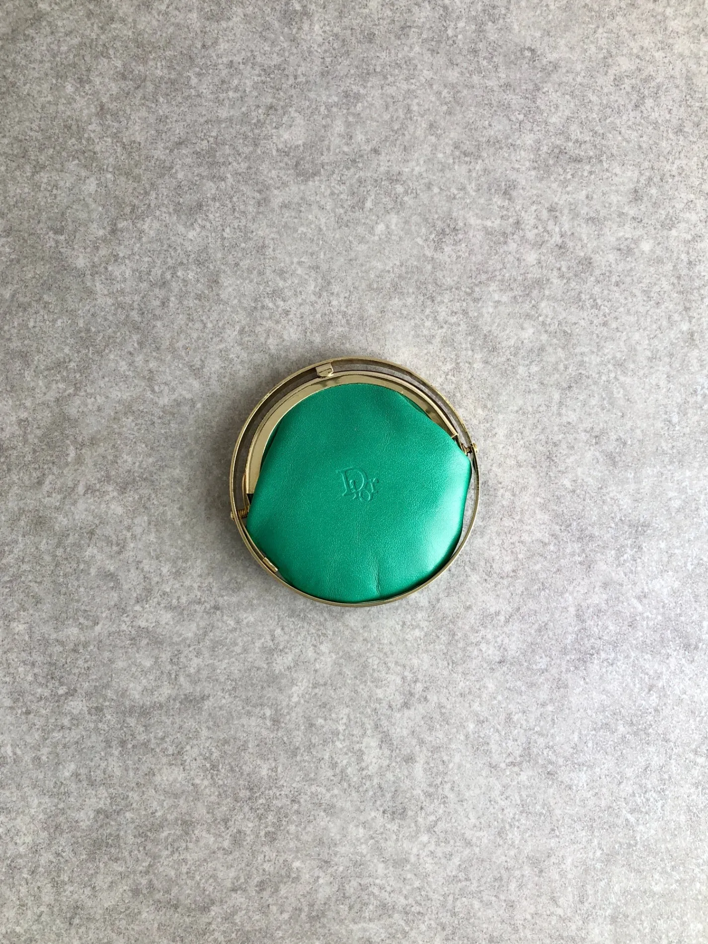 Christian Dior Circle Coin Purse Green Vintage 6ypmda