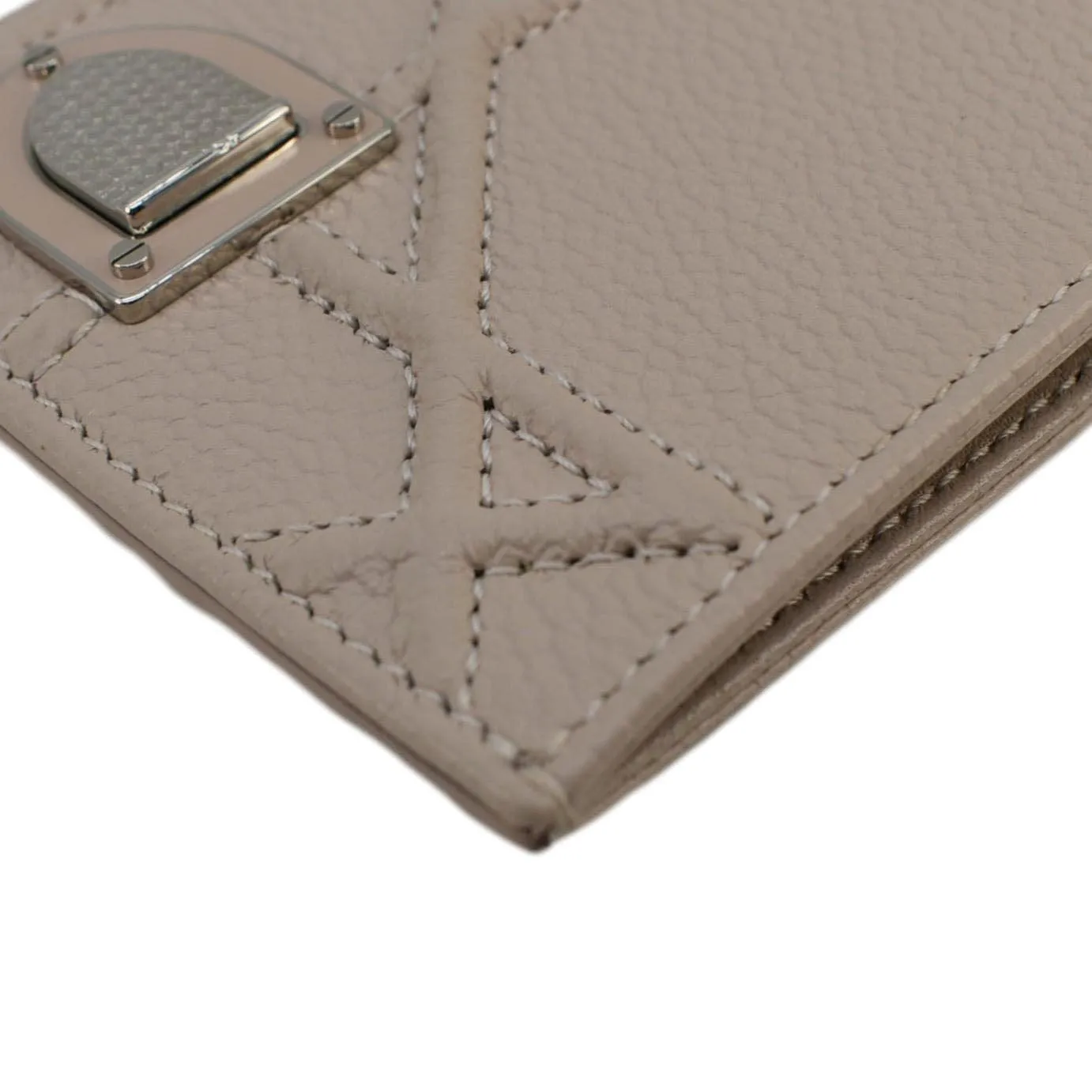 CHRISTIAN DIOR Diorama Cannage Leather Card Holder Light Beige