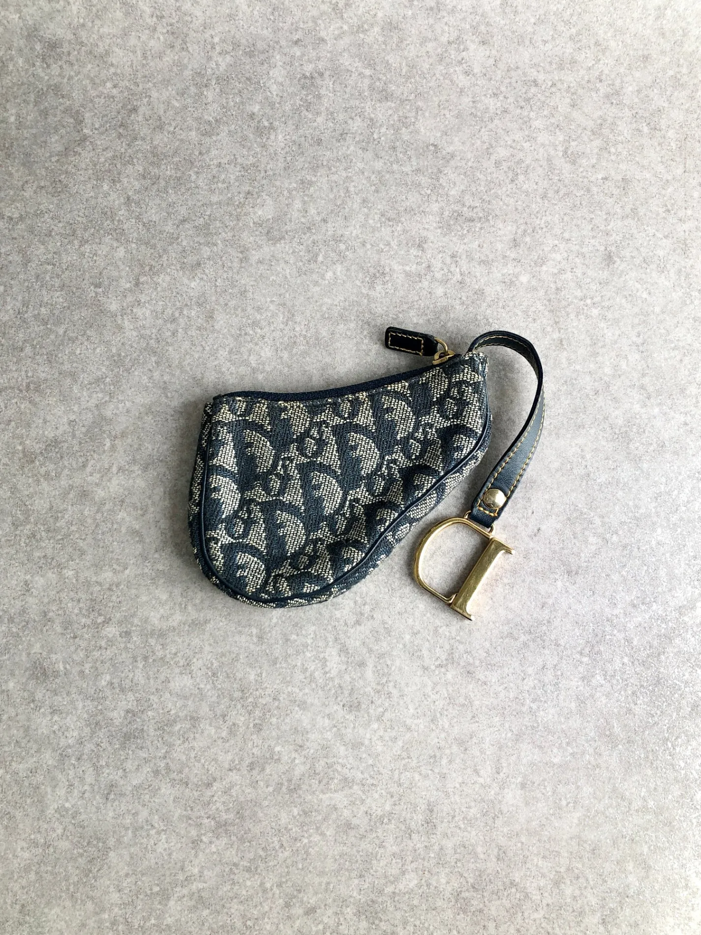 Christian Dior Trotter Coin Purse Navy Vintage 7w26jh