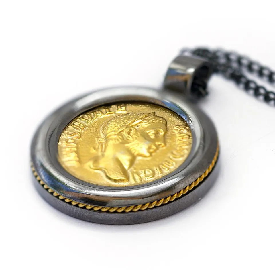 Coin and jewelry- black and gold coin jewelry