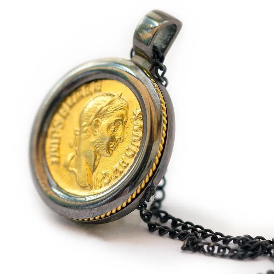 Coin and jewelry- black and gold coin jewelry