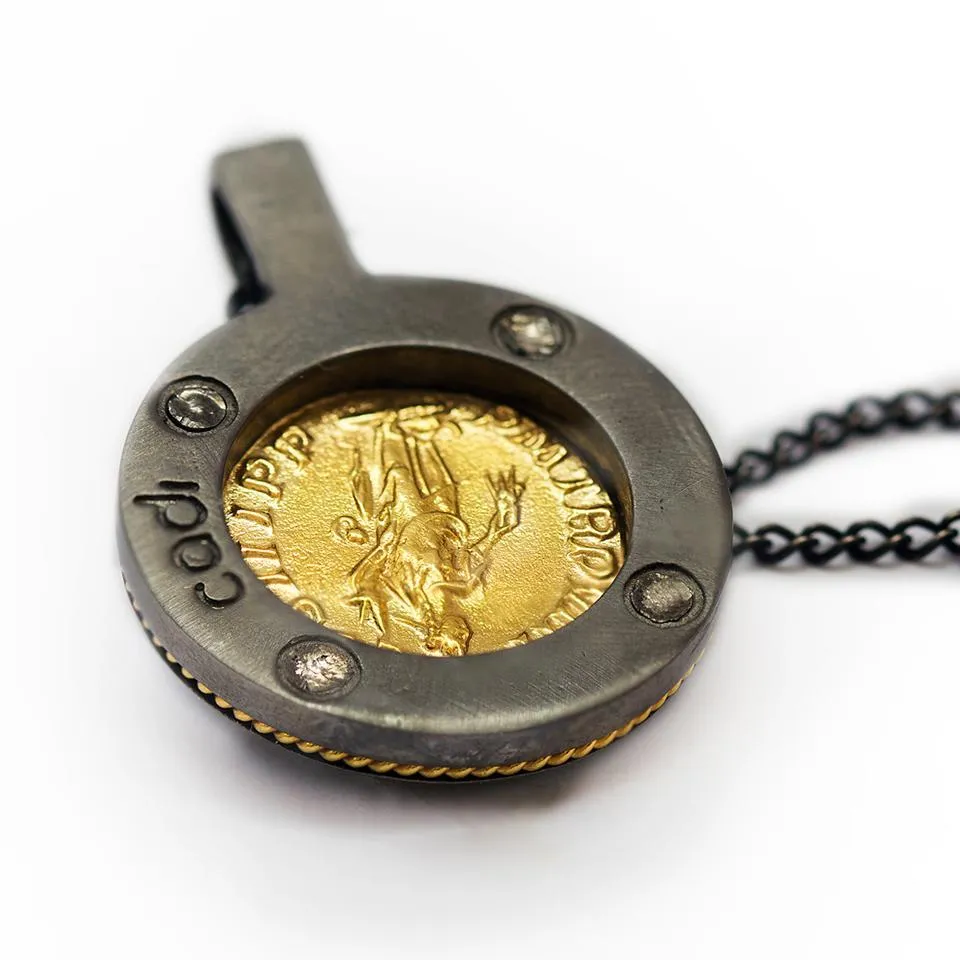 Coin and jewelry- black and gold coin jewelry