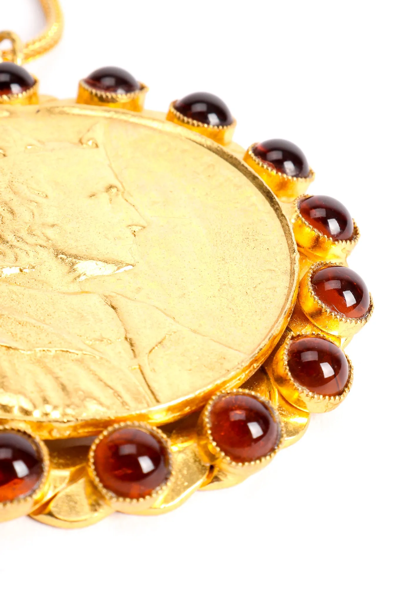 Coin Cabochon Pendant Necklace
