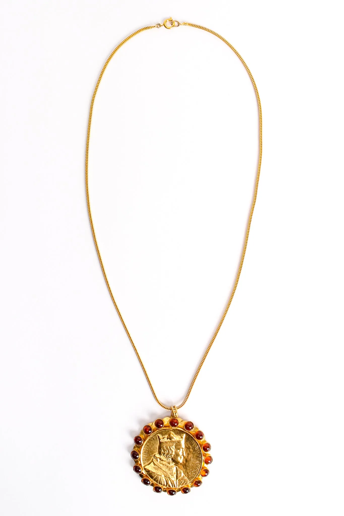 Coin Cabochon Pendant Necklace