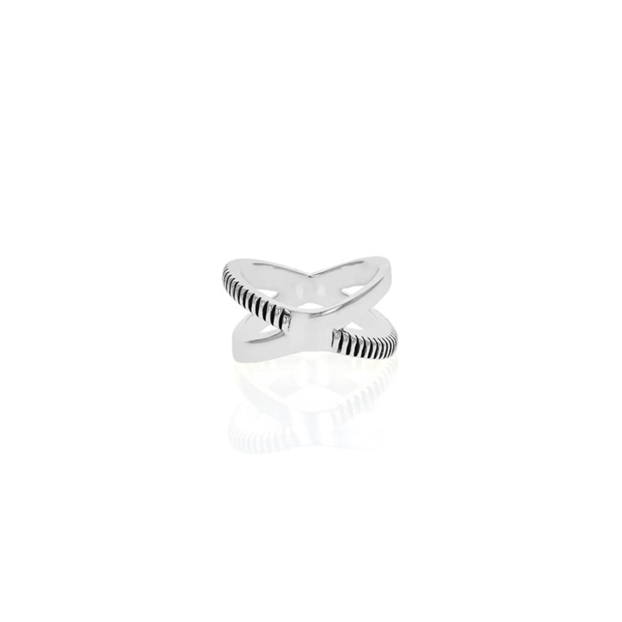 Coin Edge X Cross Ring
