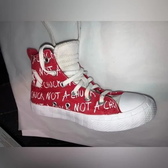 Converse UNT1TL3D Hi Top Not A Chuck Red/White Sneakers size little kids 13
