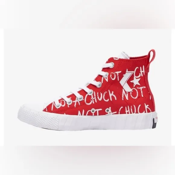 Converse UNT1TL3D Hi Top Not A Chuck Red/White Sneakers size little kids 13