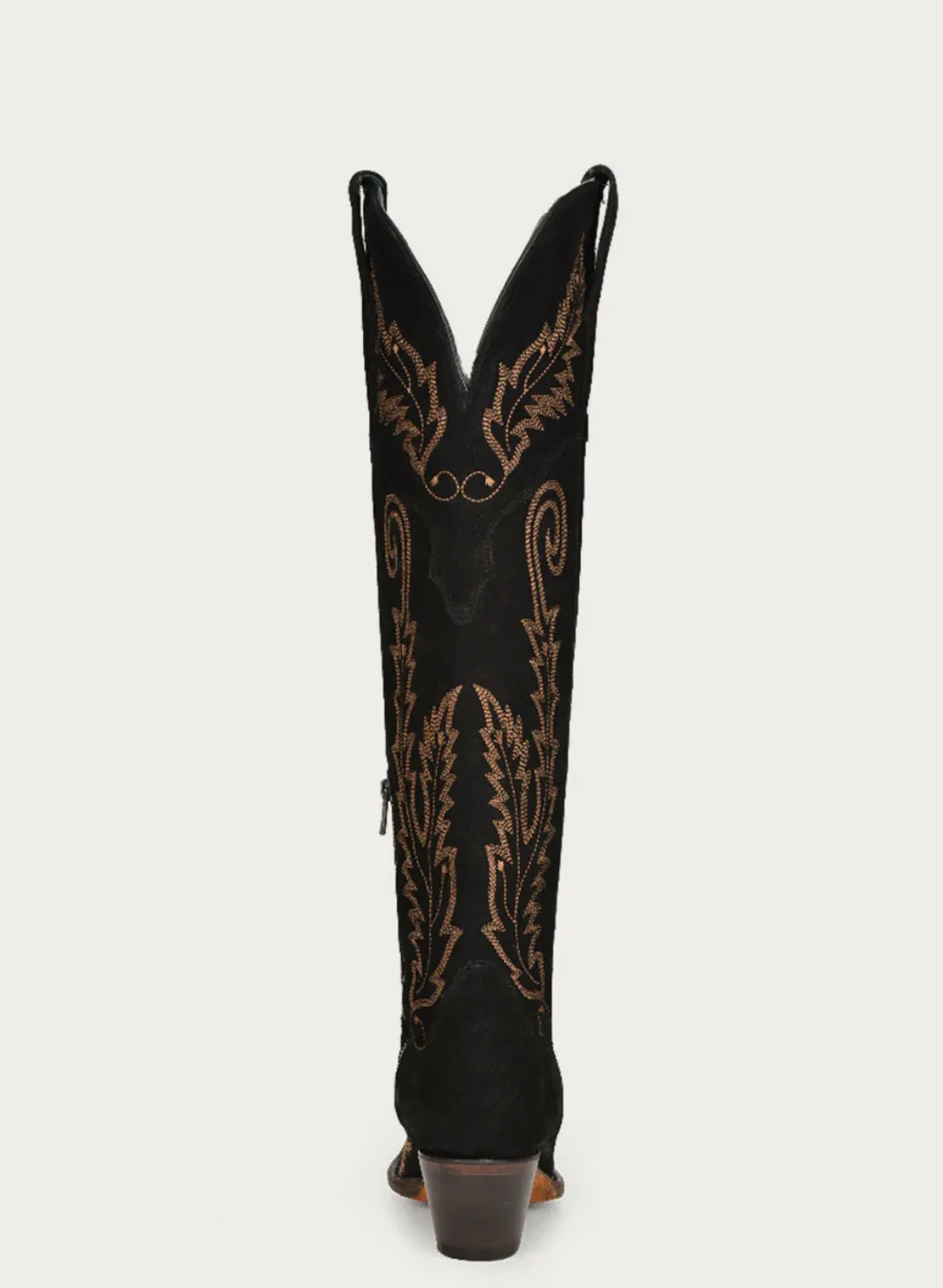 Corral Black Suede Embroidery Tall Boots A4404