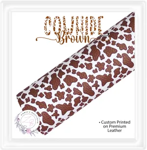 ⋅ Cowhide ⋅ Brown & White Custom Premium Vegan Faux Leather