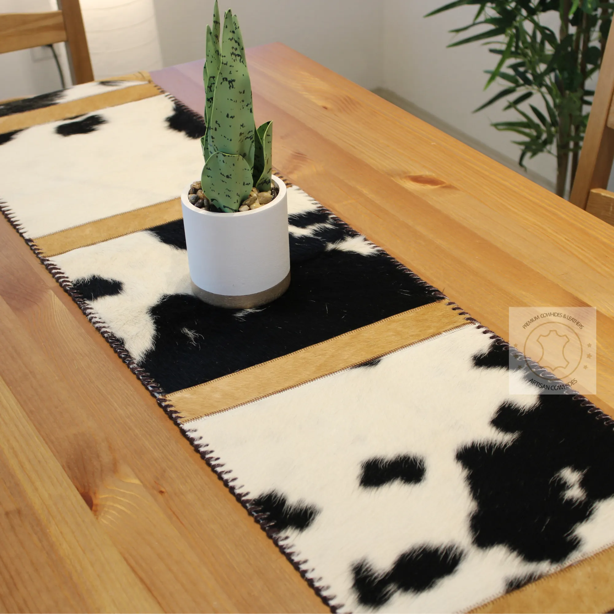 Cowhide Table Runner 5 ft long - Table Decor Runner