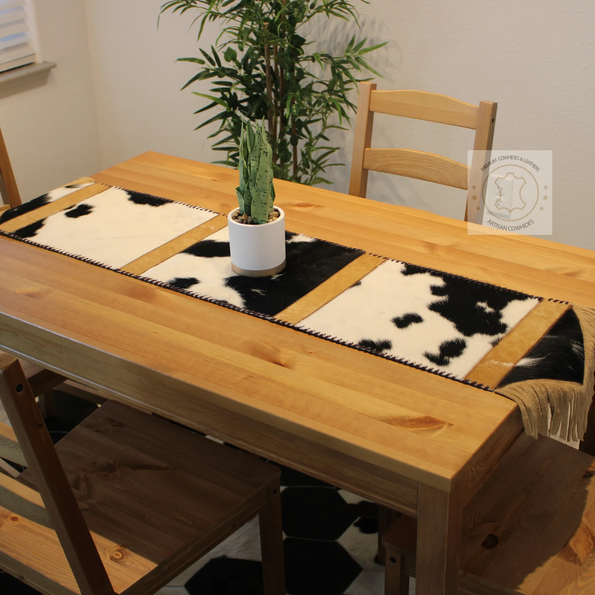 Cowhide Table Runner 5 ft long - Table Decor Runner