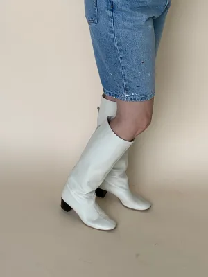 Cream tall boots