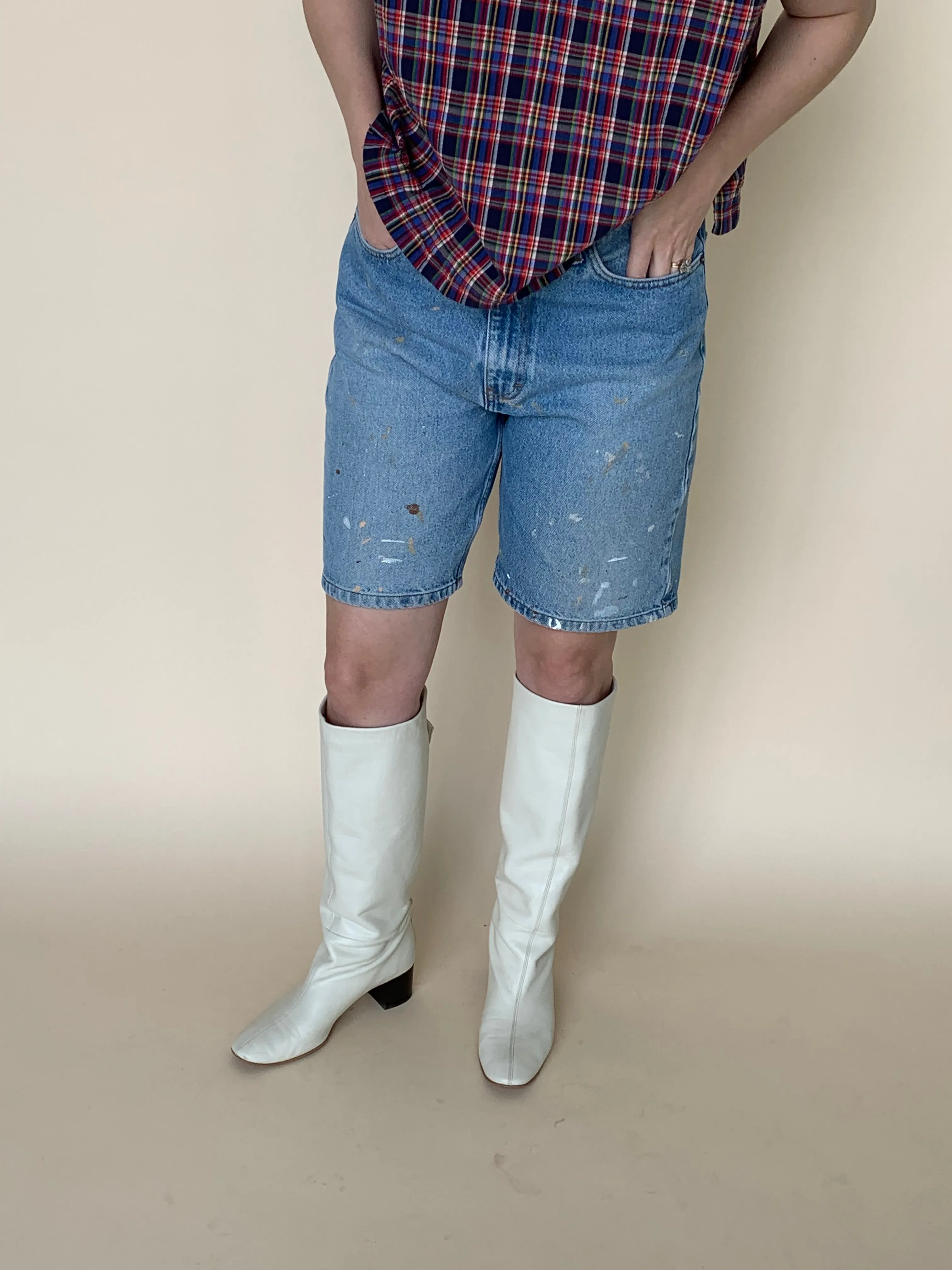 Cream tall boots