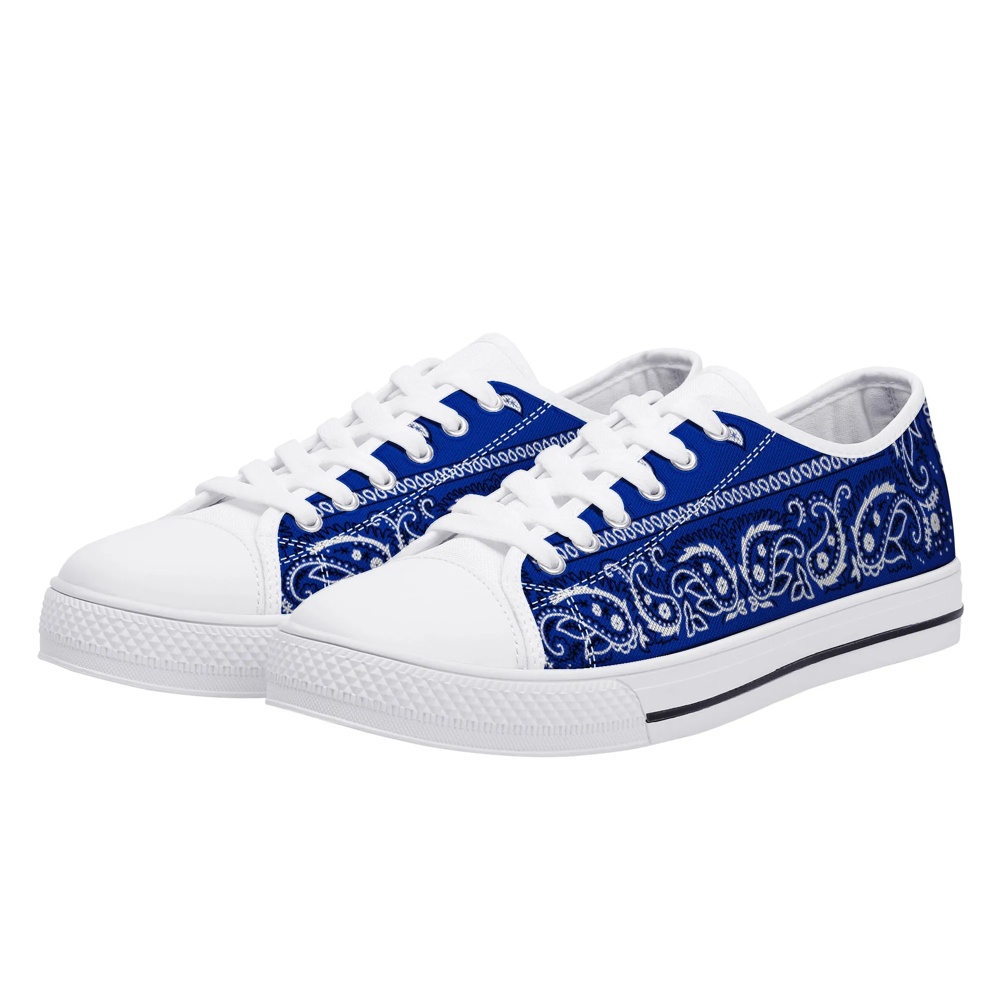 Crip Walk Crip Blue Bandana Low-Top Chuck Sneakers