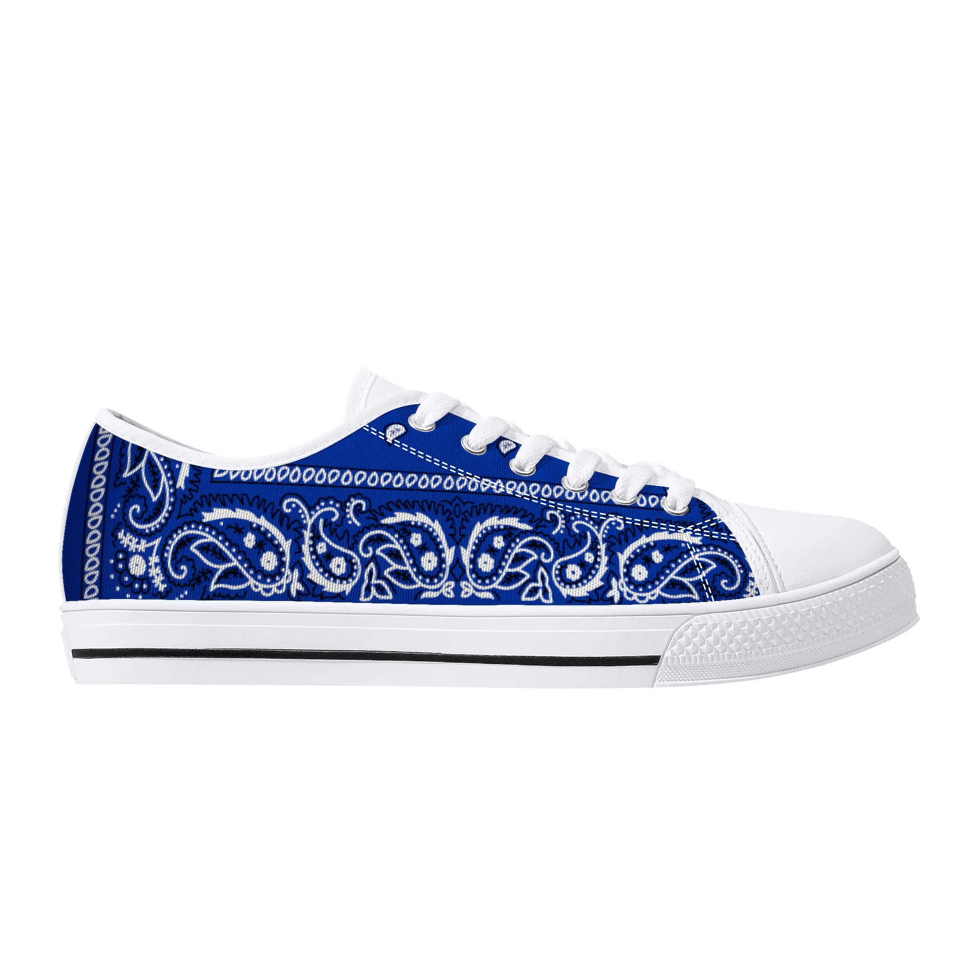 Crip Walk Crip Blue Bandana Low-Top Chuck Sneakers