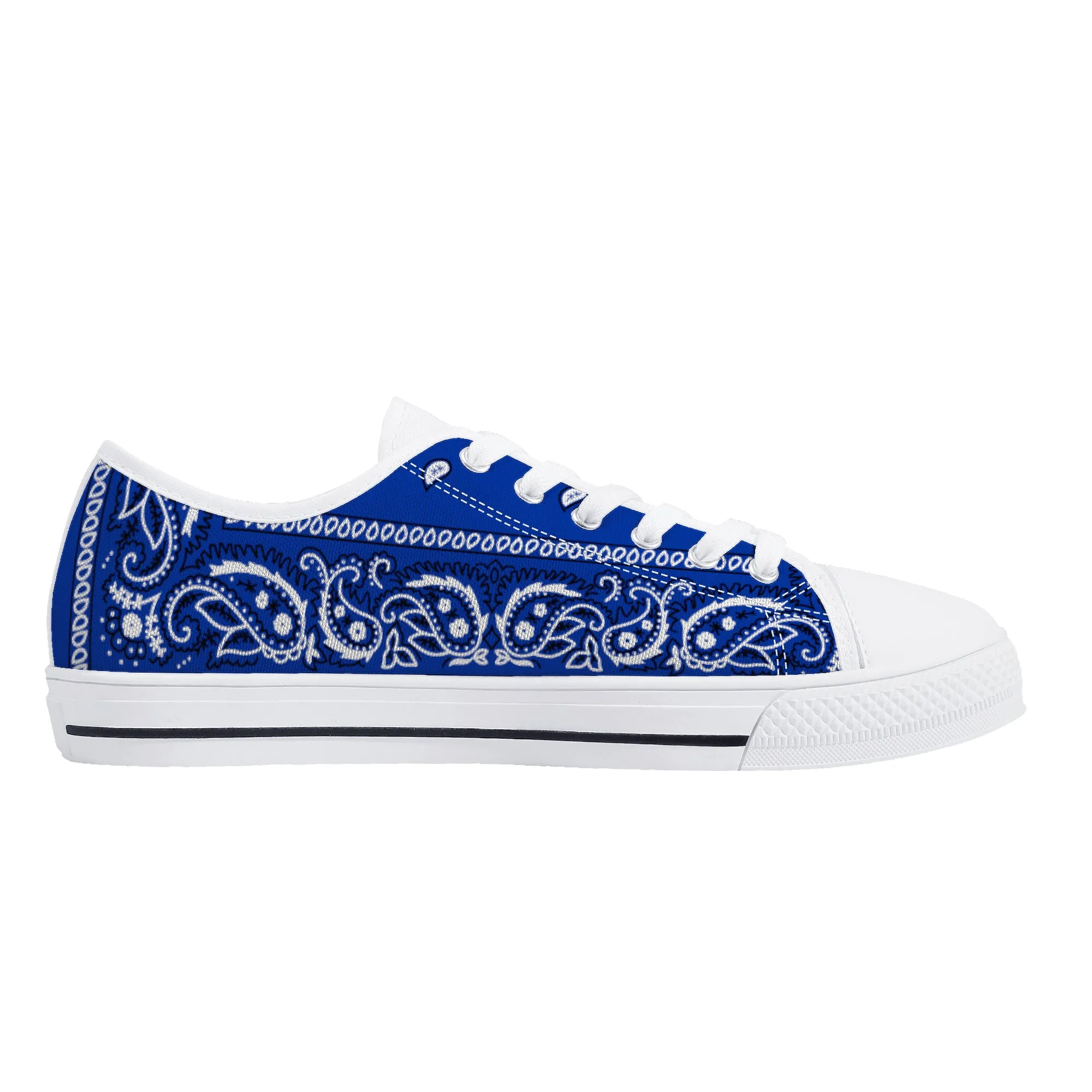 Crip Walk Crip Blue Bandana Low-Top Chuck Sneakers