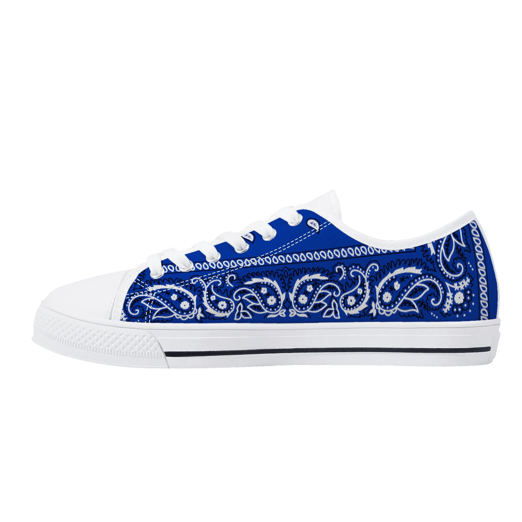 Crip Walk Crip Blue Bandana Low-Top Chuck Sneakers