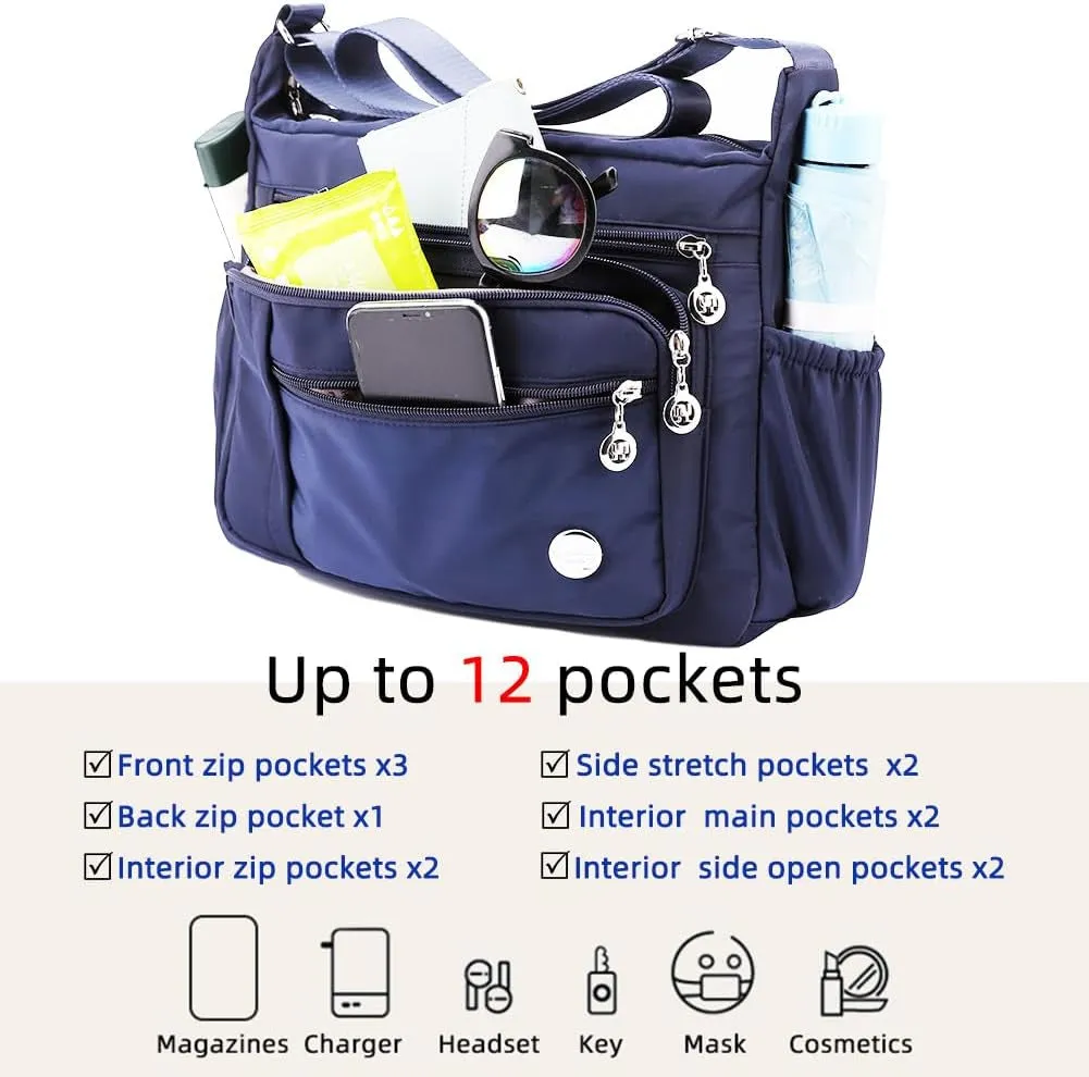 Crossbody Bag for Women, Multiple Pockets Shoulder Handbag with adjustable strap