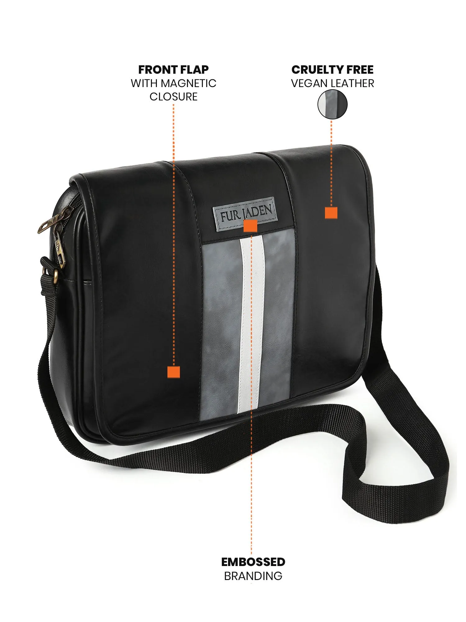 Cruelty Free Vegan Leather Crossbody (Black)