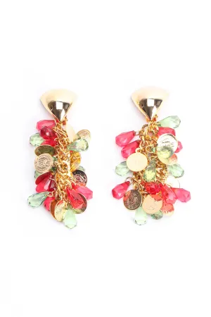 Crystal Coin Waterfall Earrings