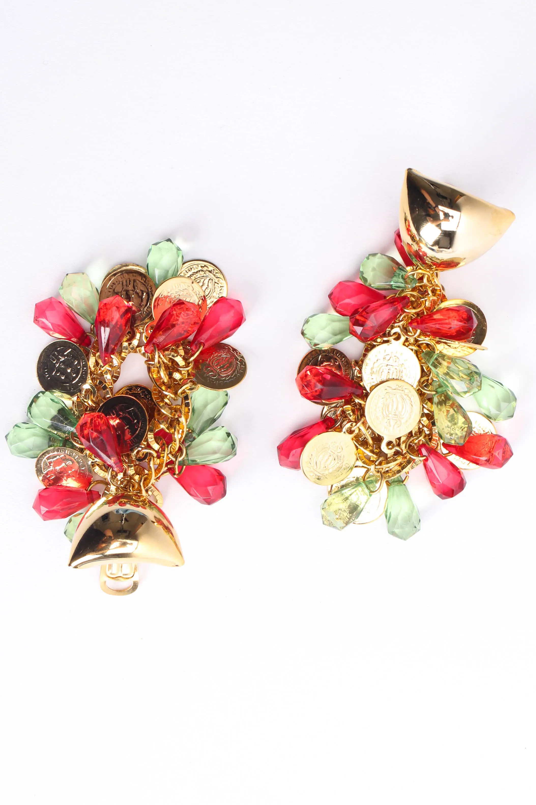 Crystal Coin Waterfall Earrings