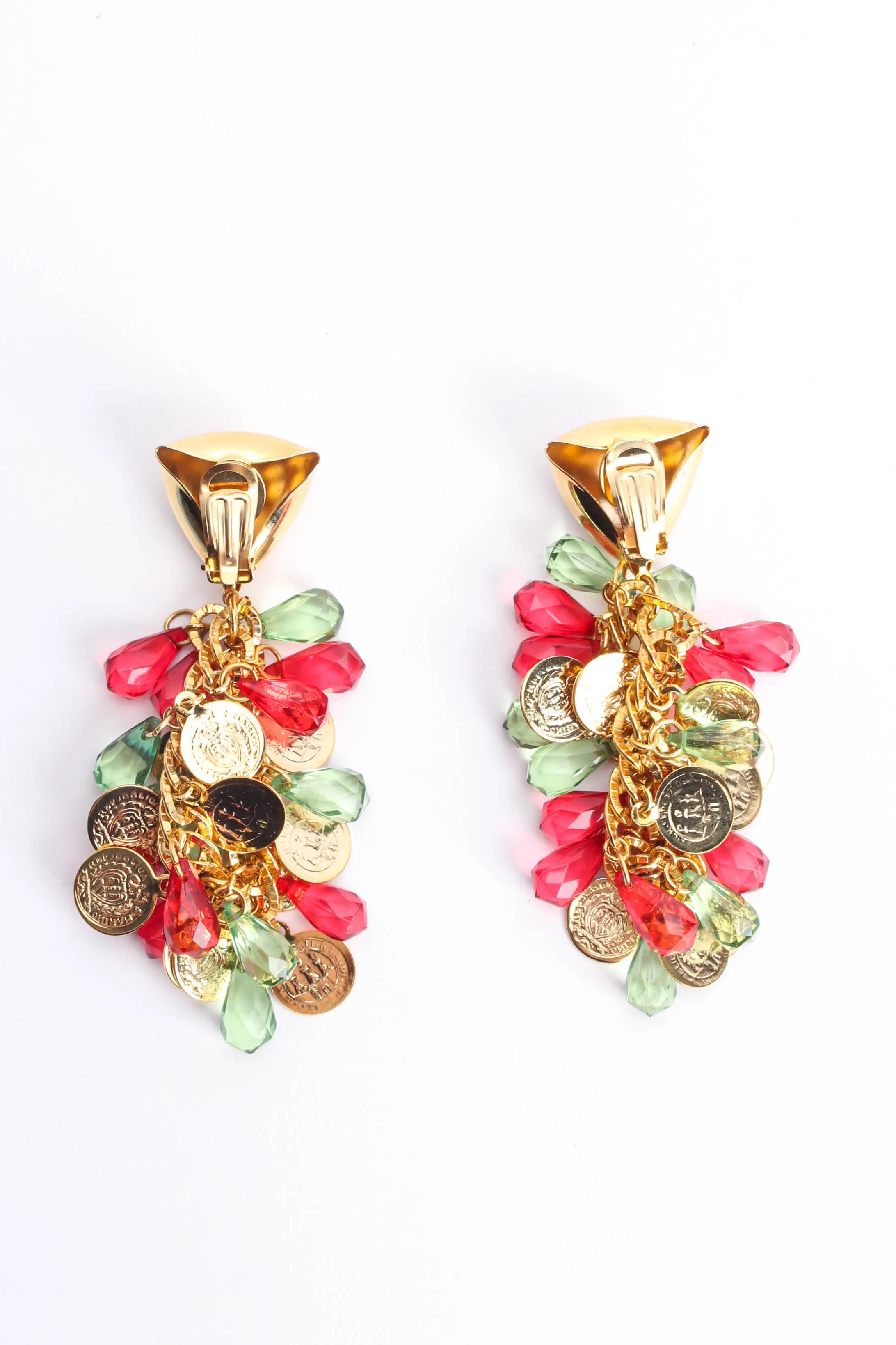 Crystal Coin Waterfall Earrings
