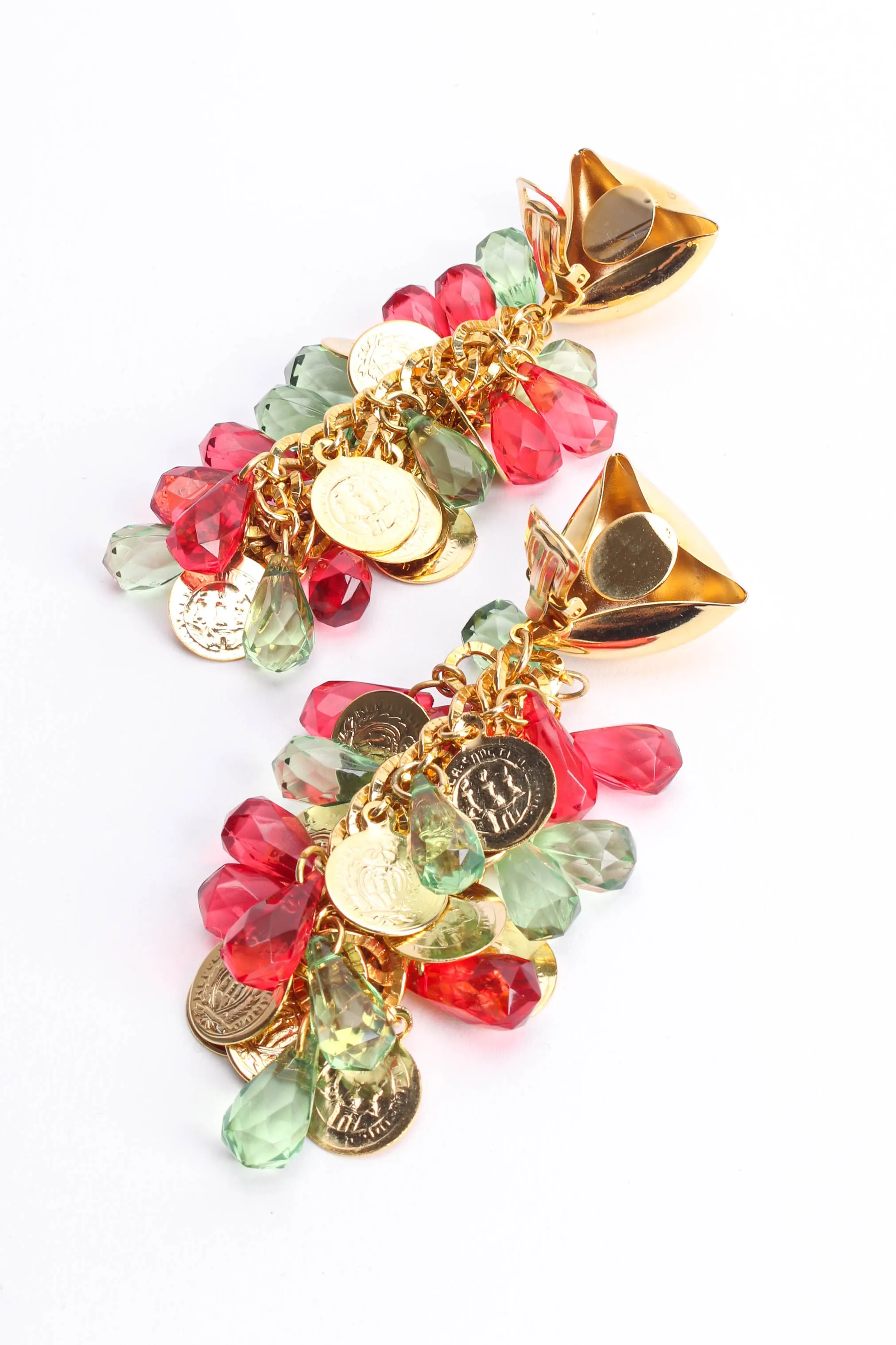 Crystal Coin Waterfall Earrings