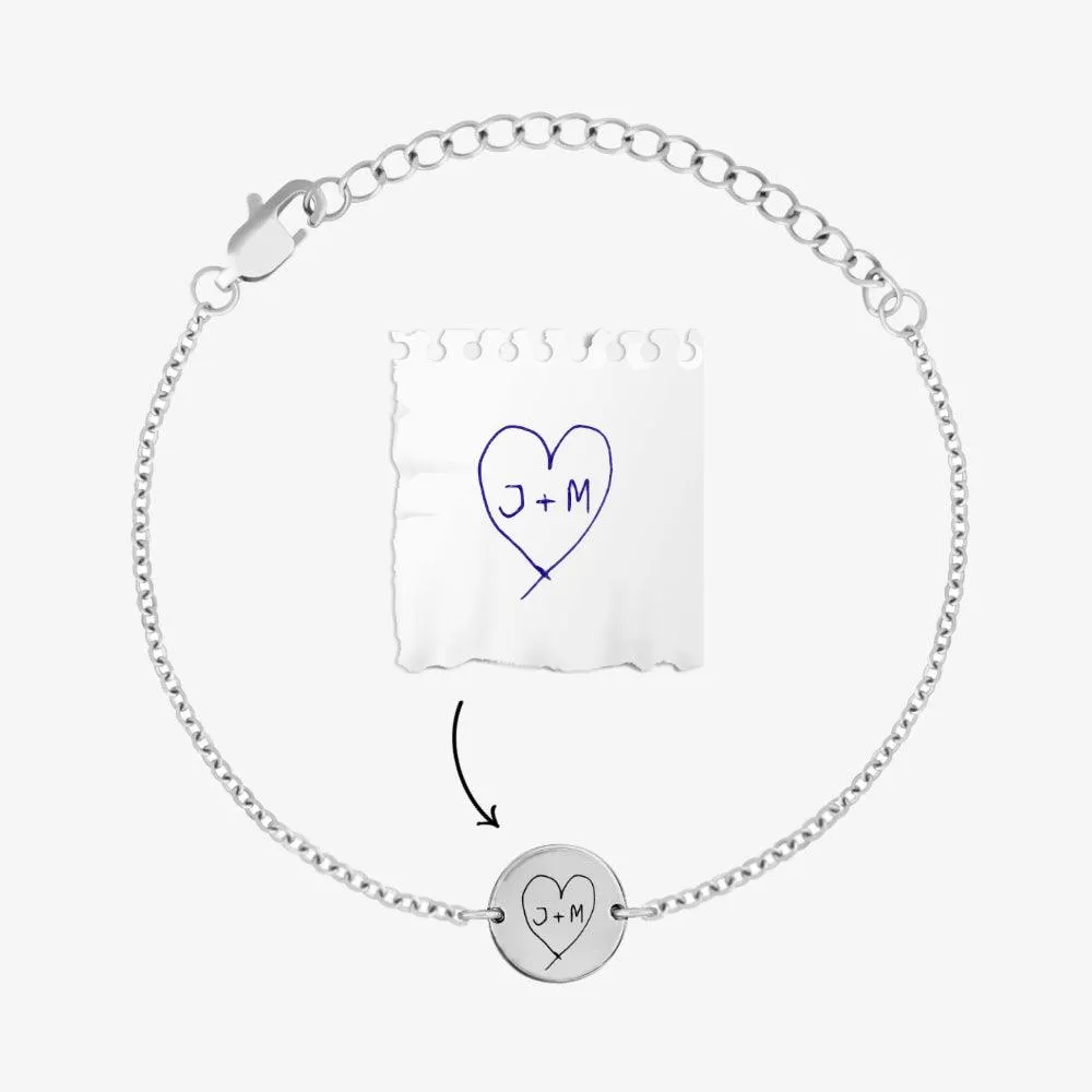 Custom Handwriting Coin Bracelet