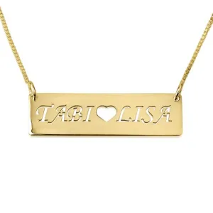 Cut-Out Name and Heart Necklace
