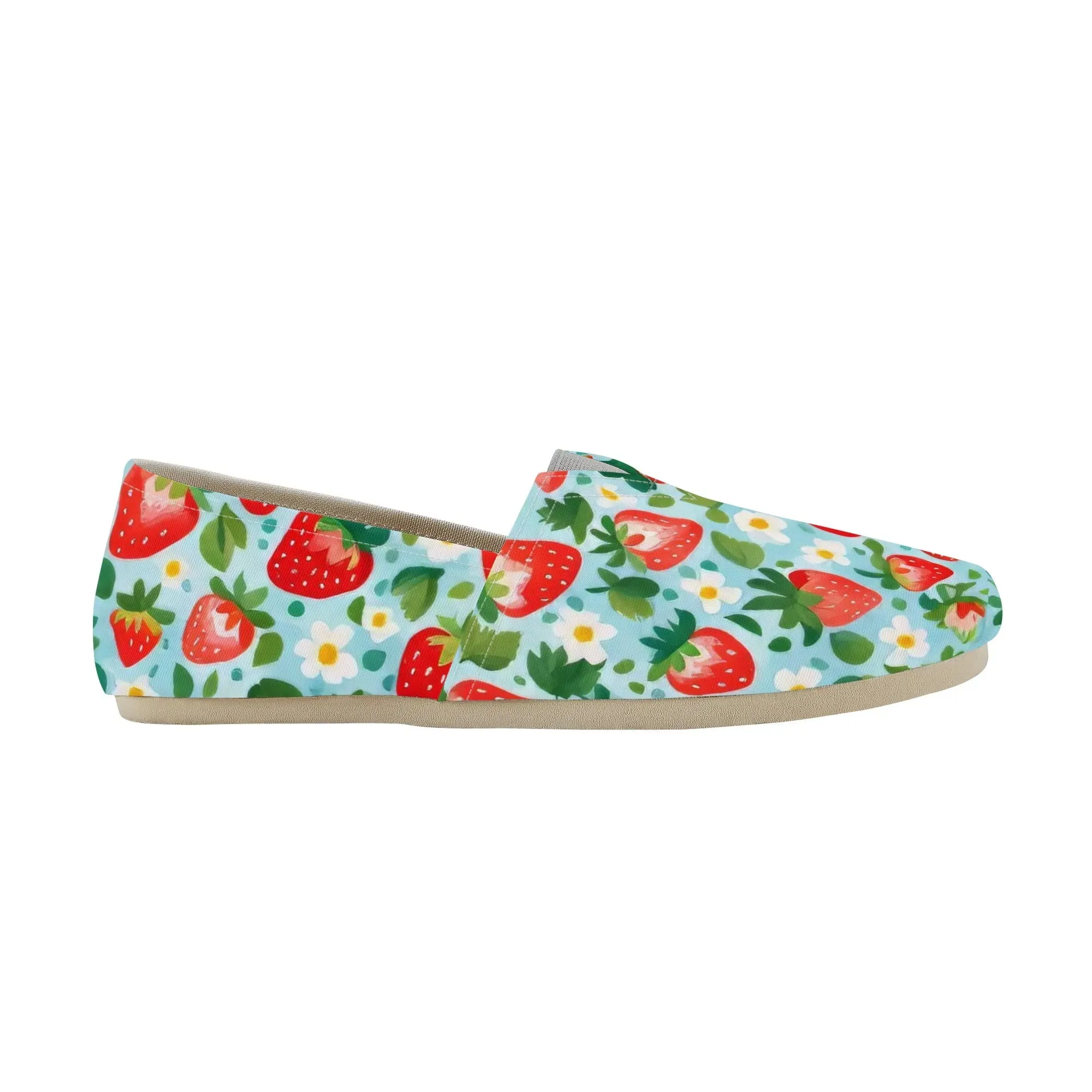 Cute Strawberry Womens Casual Slip On Shoes