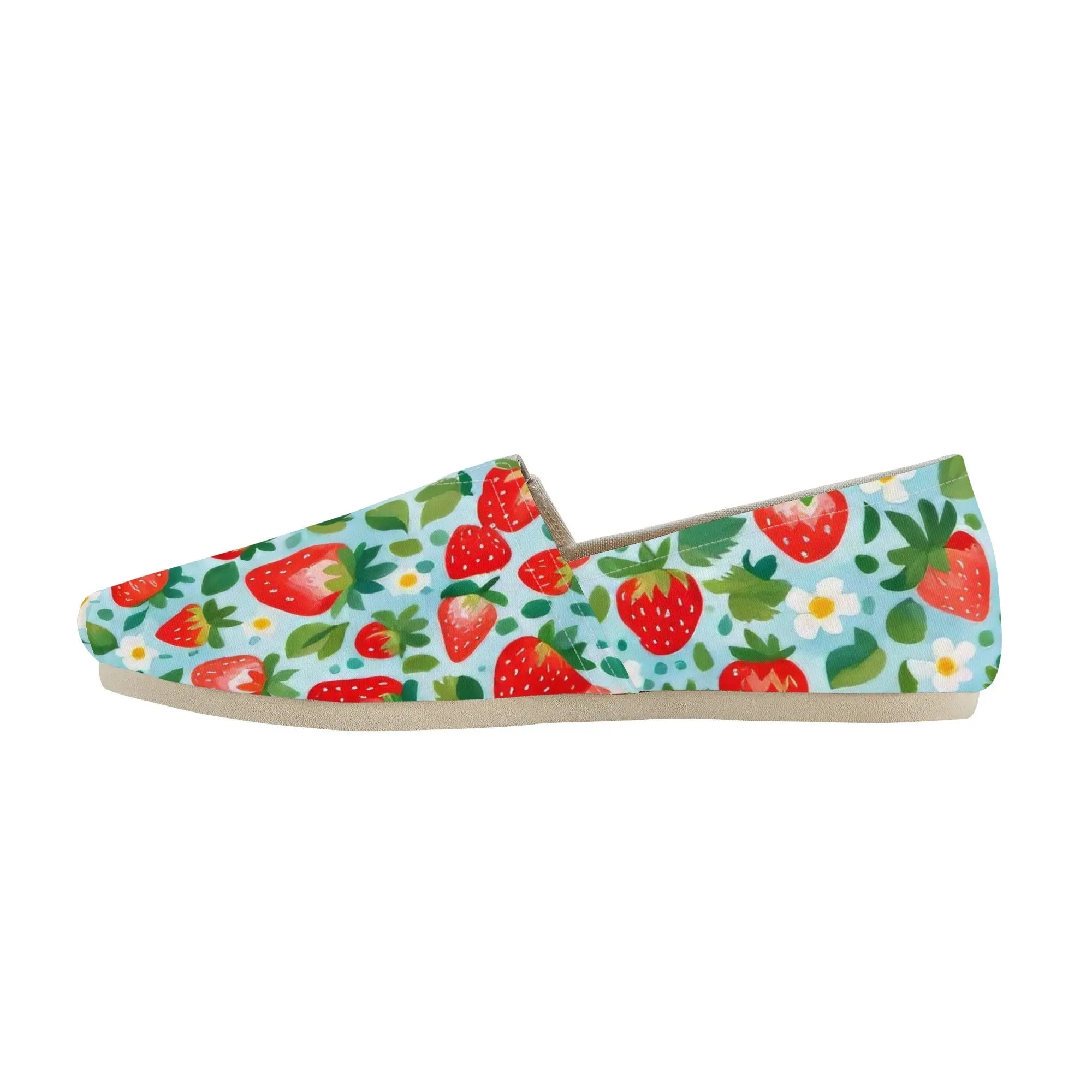 Cute Strawberry Womens Casual Slip On Shoes
