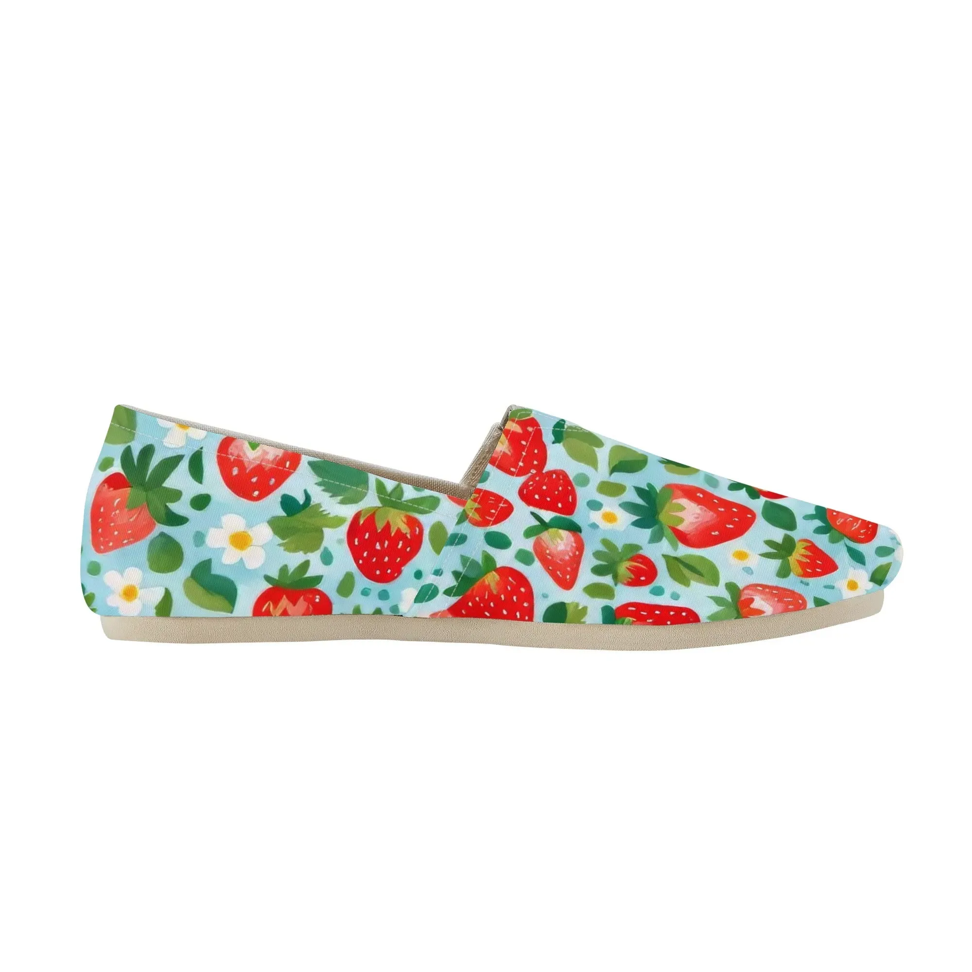 Cute Strawberry Womens Casual Slip On Shoes
