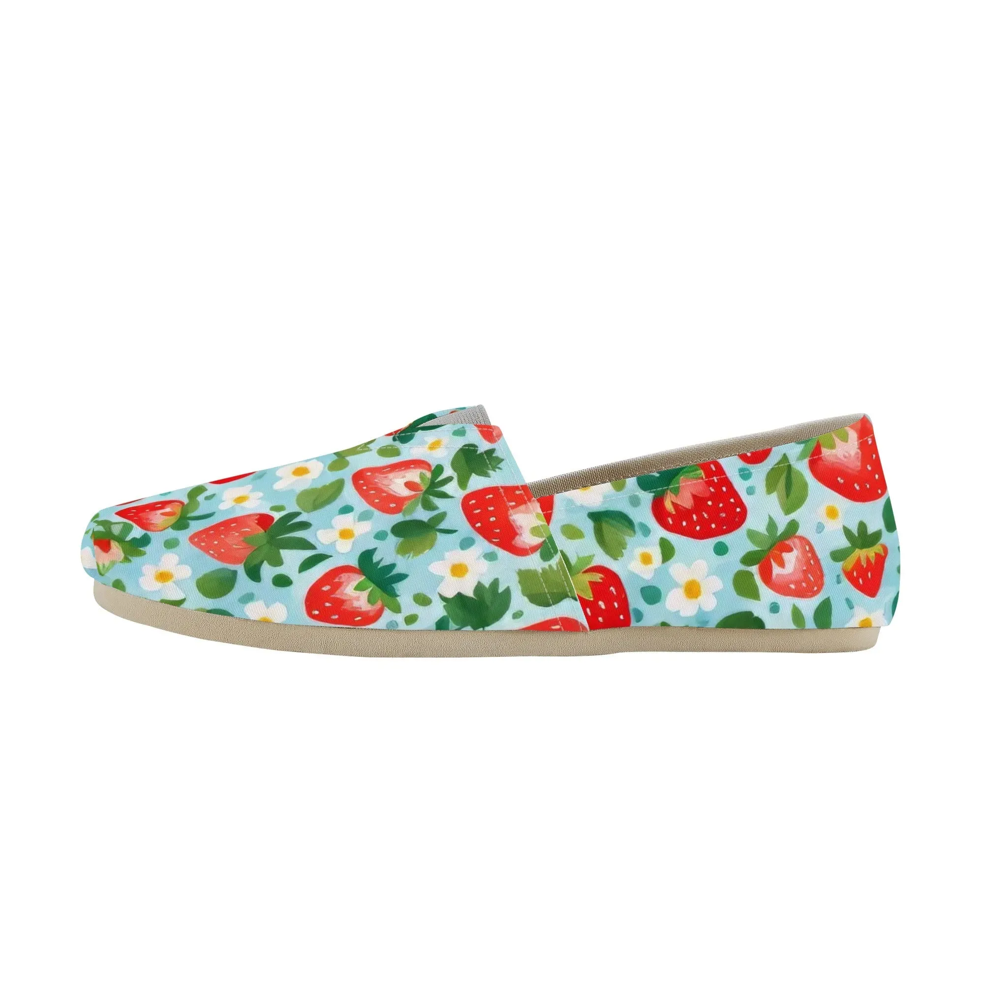 Cute Strawberry Womens Casual Slip On Shoes