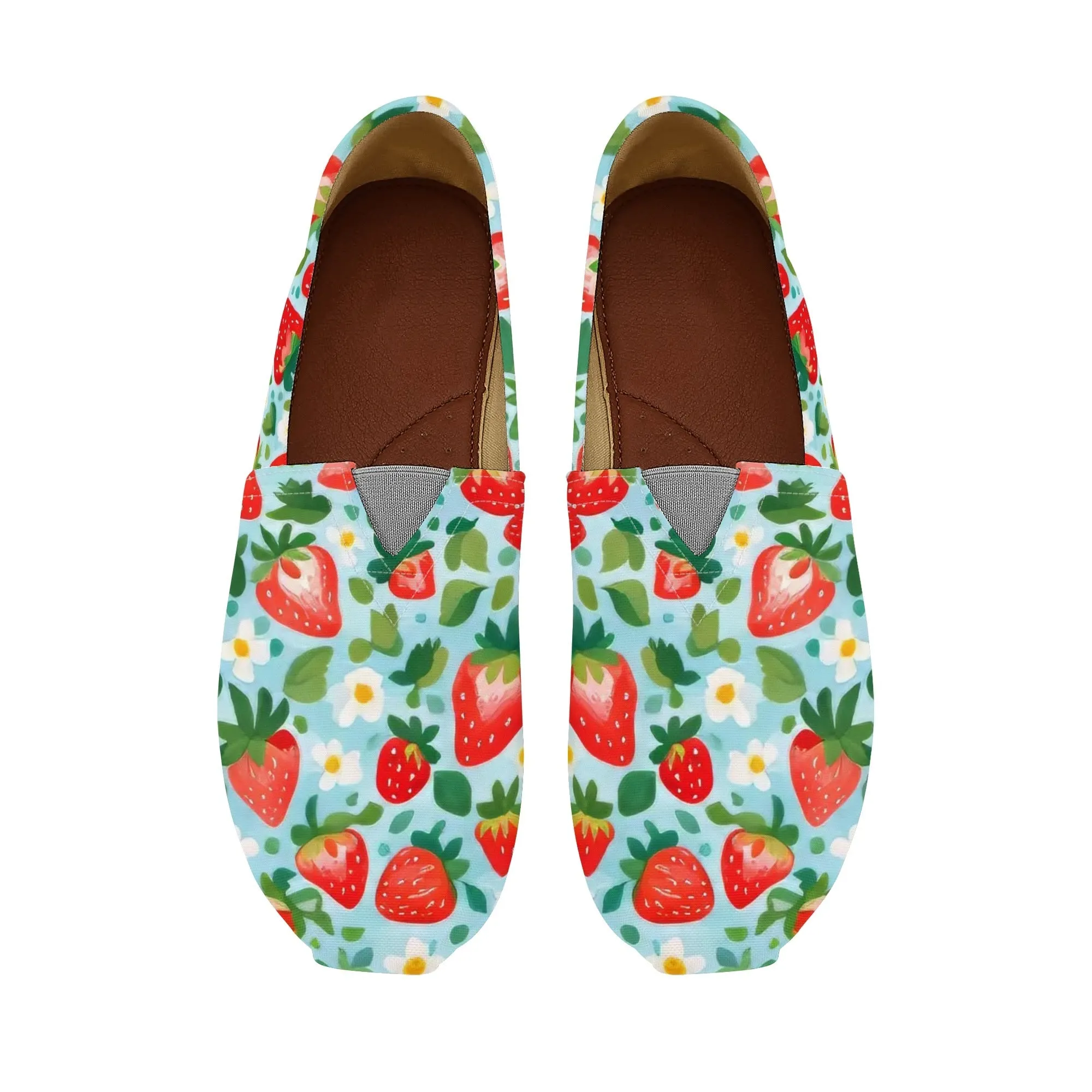 Cute Strawberry Womens Casual Slip On Shoes