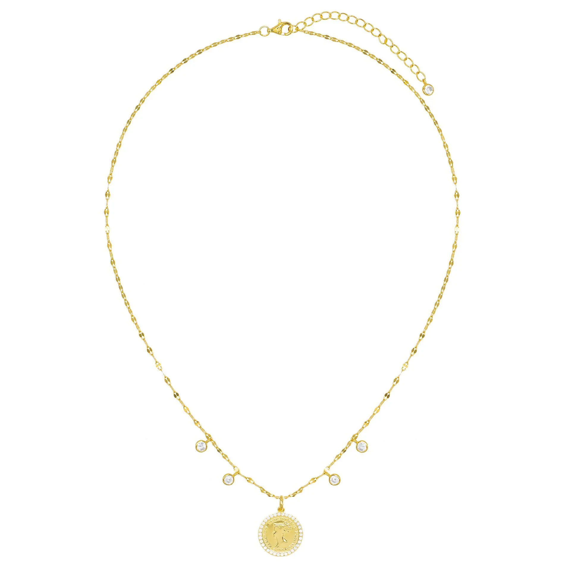 CZ Coin Necklace
