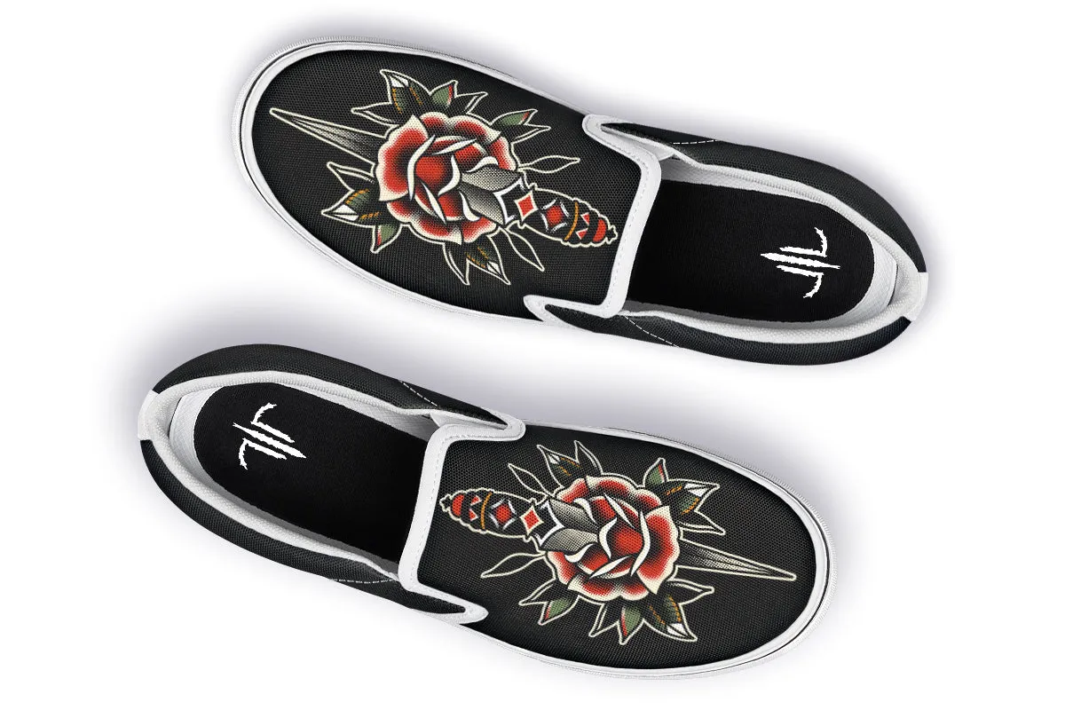 Dagger Rose Slip On Shoes